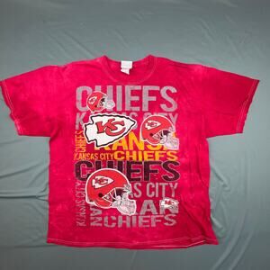 Kansas City Chiefs Tie Dye T-Shirt XL Red Graphic Print NFL Super Bowl